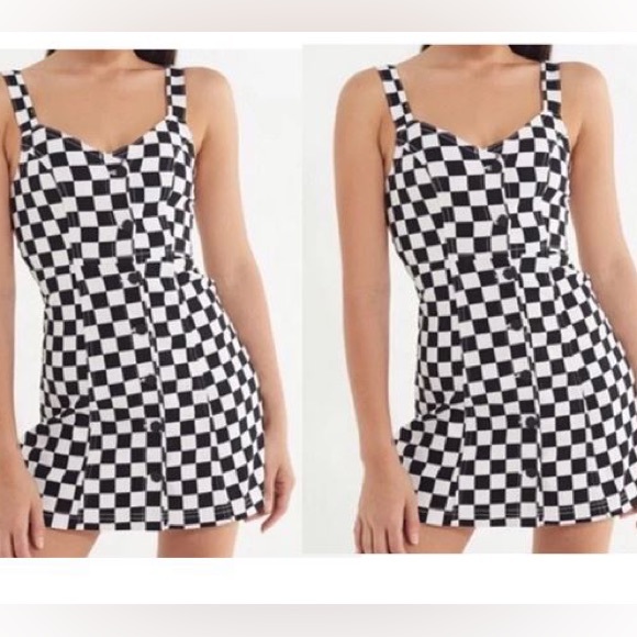 NWOT UO x BDG Checker Mini Dress - Picture 1 of 9